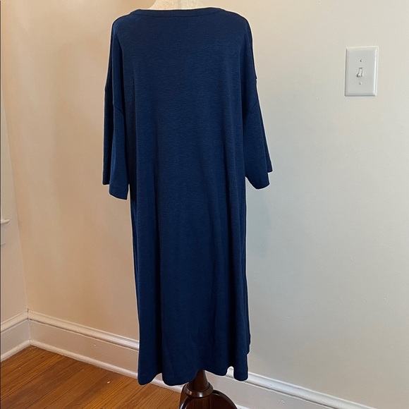 COS 100% Cotton Sheath Dress Navy Blue Oversized Minimalist NWT Size M - Picture 3 of 7